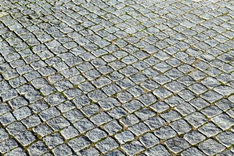 Pattern of cobble stones at the paveway Stock Photos