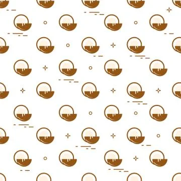 Pattern with coconut and milk for cosmetics. イラスト素材