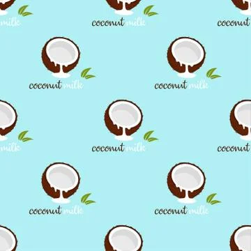 Pattern with coconut milk Illustrazione stock