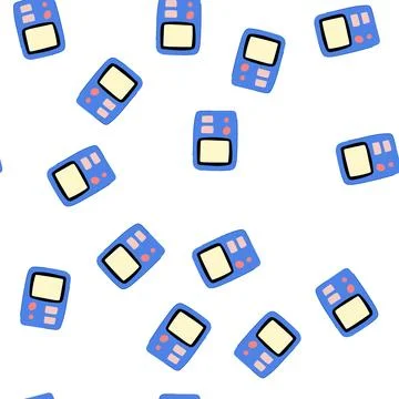 Pattern code car diagnostic scanner cartoon vector Illustration