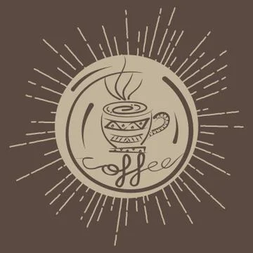 Pattern Coffee ethnic Stock Illustration