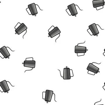 Pattern coffee steel drip kettle cartoon vector イラスト素材