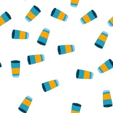 Pattern coffee thermos cup cartoon vector Stock Illustration