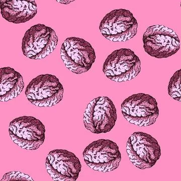 Pattern cognition brain sketch hand drawn Illustrazione stock