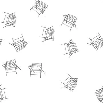 Pattern collapsible clothes drying rack cartoon vector Stock Illustration