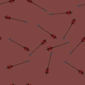 Pattern collectible arrow sketch hand drawn Stock Illustration