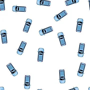 Pattern collectible car top view cartoon vector Stock Illustration