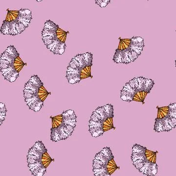 Pattern collectible old fashioned fan sketch hand drawn 스톡 일러스트