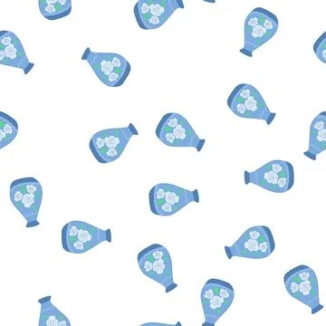 Pattern collection antique vase cartoon vector Stock Illustration