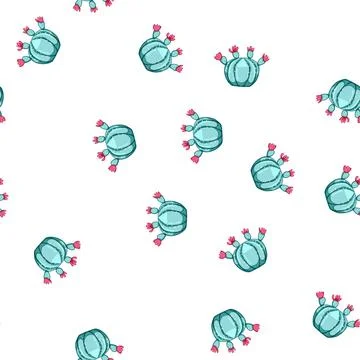 Pattern collection cactus cartoon vector 스톡 일러스트