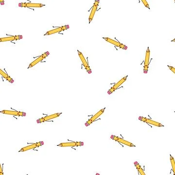 Pattern collection pen character cartoon vector イラスト素材