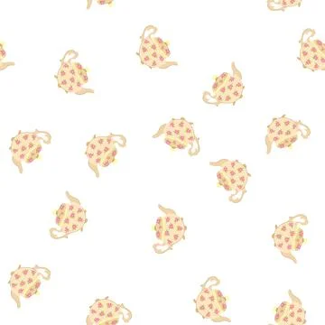 Pattern collection vintage teapot cartoon vector Stock Illustration