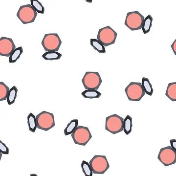 Pattern color blush compact cartoon vector Stock Illustration