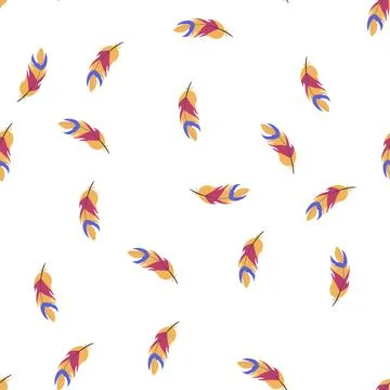 Pattern color feather exotic bird cartoon vector Stockillustratie