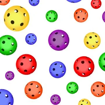 The pattern of color floorball balls Stock Illustration