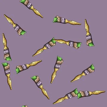 Pattern color paint brush sketch hand drawn Stock Illustration