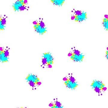 Pattern color paint splatters cartoon vector Illustrazione stock