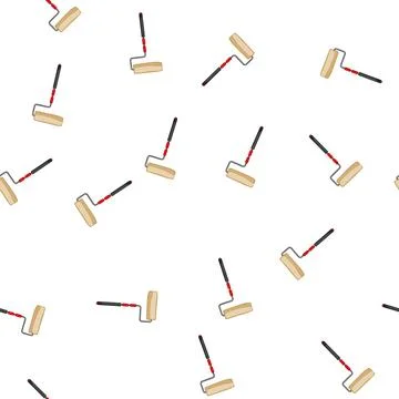 Pattern color roller paint cartoon vector Stock Illustration