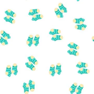Pattern color toddler socks cartoon vector 스톡 일러스트