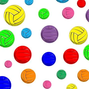 The pattern of color volleyball balls Stock Illustration
