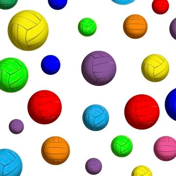 The pattern of color volleyball balls Stock Illustration