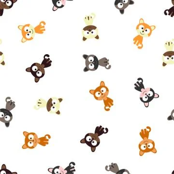 Pattern with colored cats Stock Illustration