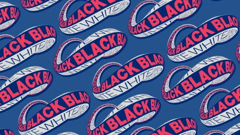 Pattern of colored curved mathematical figures. 3d rendering loop animation 4K Video stock 182077847