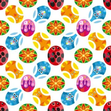 Pattern of Colored Easter Eggs 스톡 일러스트