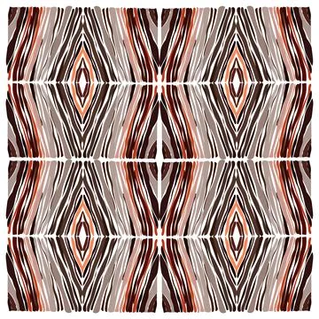 A pattern of colored elements in beige and brown tones. Illustrazione stock