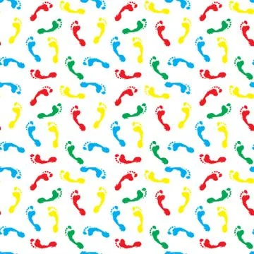 Pattern colored foot print Stock Illustration
