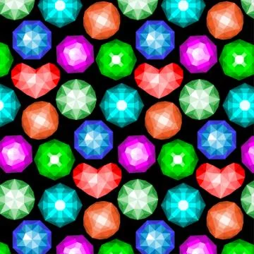 Pattern of colored gemstones. Stock Illustration