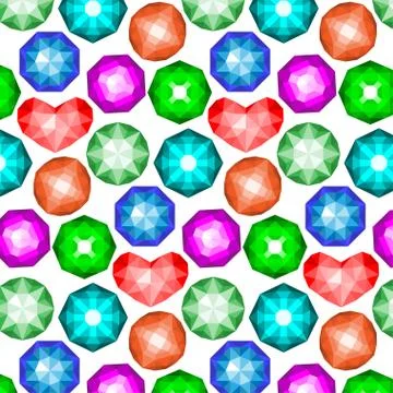 Pattern of colored gemstones. Stock Illustration