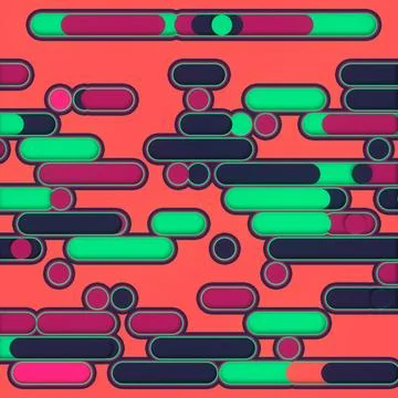 Pattern of colored geometric shapes. Abstract 3d rendering background Stock Illustration