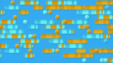 Pattern colored geometric shapes with trendy gradient 3d render loop animation Stock Footage 171450902