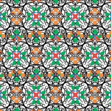 Pattern- Colored oriental ornament Illustrazione stock