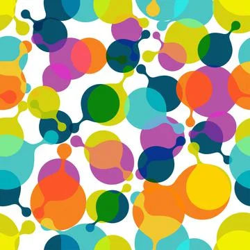 Pattern. Colored round bubbles repeat background. Stock Illustration