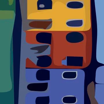 Pattern of colored shapes, vector Stock Illustration