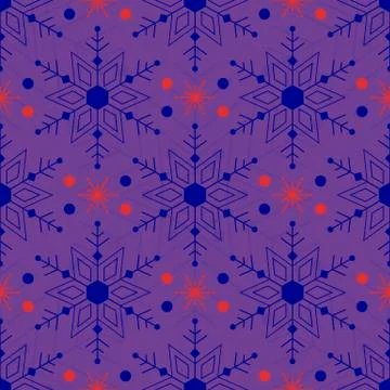 Pattern colored snowflakes Stock Illustration