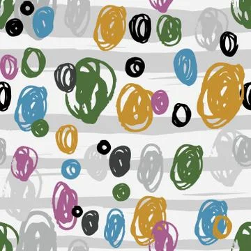 THE PATTERN OF COLORED SPOTS ON A STRIPED BACKGROUND Illustrazione stock