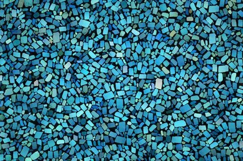 Pattern of colored stones or tiles with blue abstract geometric shapes on t.. Stock Illustration