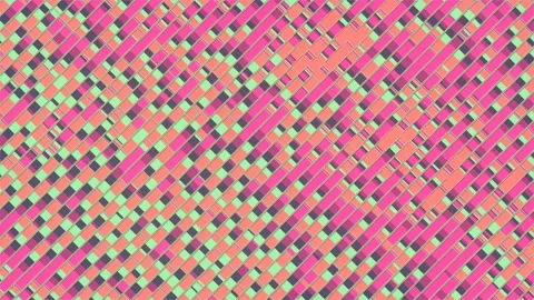 Pattern of colored stripes moves along diagonal axis 3d rendering loop animation Stock Footage 212307607