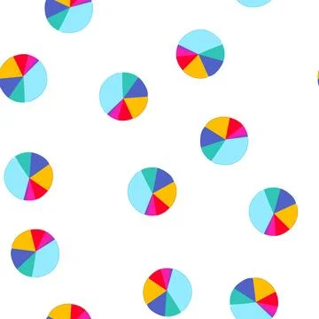 Pattern colorful 3d pie chart analyzing business data statistics Stock Illustration
