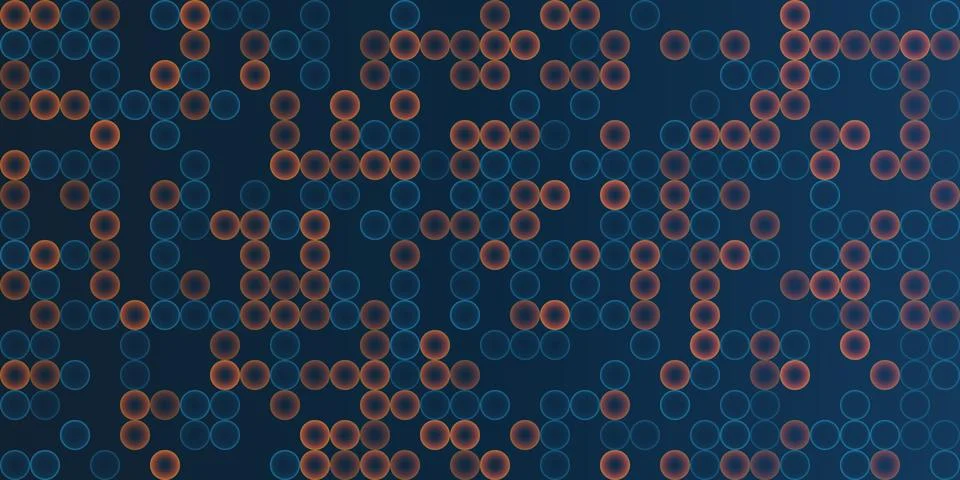 Pattern of colorful abstract random brown, red and blue colored bubbles on .. Stock Illustration