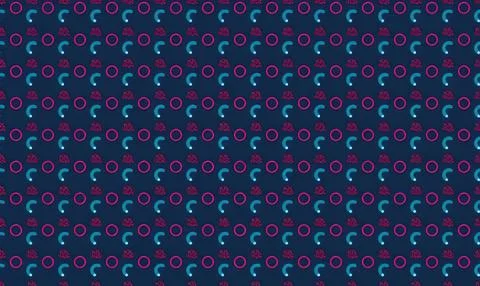 Pattern of colorful abstract shapes on dark background Stock Illustration