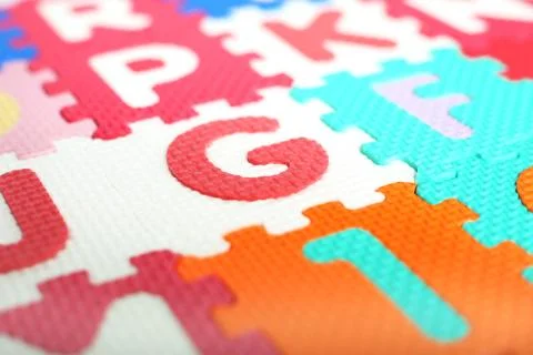 The pattern of colorful alphabet blocks Stock Photos