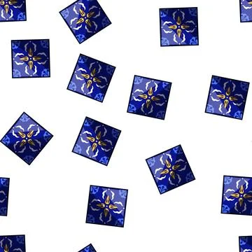 Pattern colorful azulejos ornament tile cartoon vector Stock Illustration