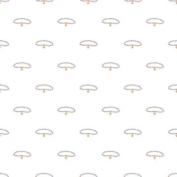 Pattern of colorful beaded bracelets on white background 스톡 일러스트