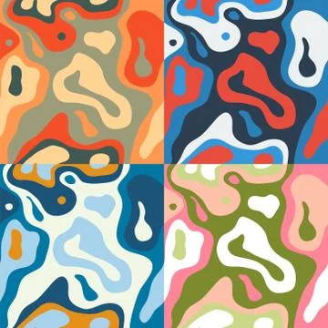 Pattern with colorful blots Ilustração Stock