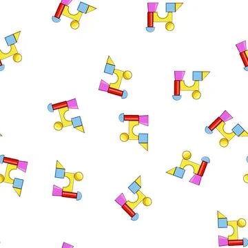 Pattern Colorful building blocks assembling creative abstract form Illustrazione stock