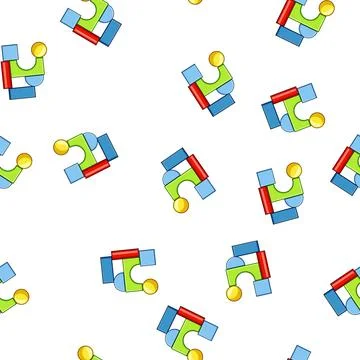 Pattern Colorful building blocks creating abstract structure Stock Illustration